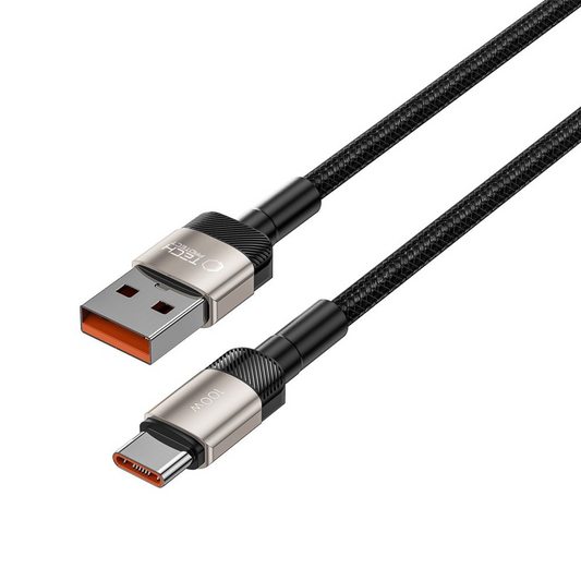 USB-A naar USB-C Data- en Oplaadkabel Tech-Protect Ultraboost EVO, 100W, 1m, Zilver