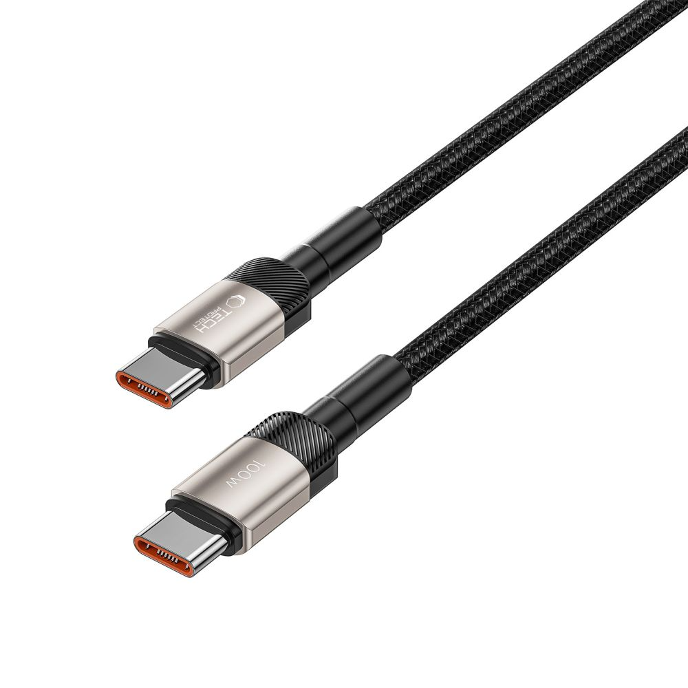 USB-C Data- en Oplaadkabel - USB-C Tech-Protect Ultraboost EVO, 100W, 1m, Zilver