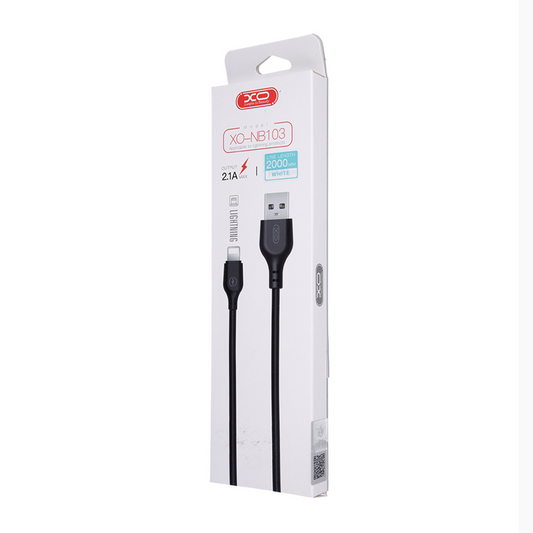 Data- en Oplaadkabel USB-A - Lightning XO Design NB103, 18W, 2m, Wit