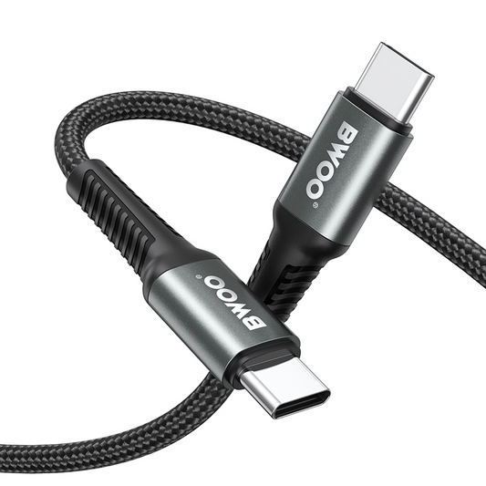 USB-C Data- en Oplaadkabel - USB-C BWOO BO-X288C-C, 60W, 1m, Zwart