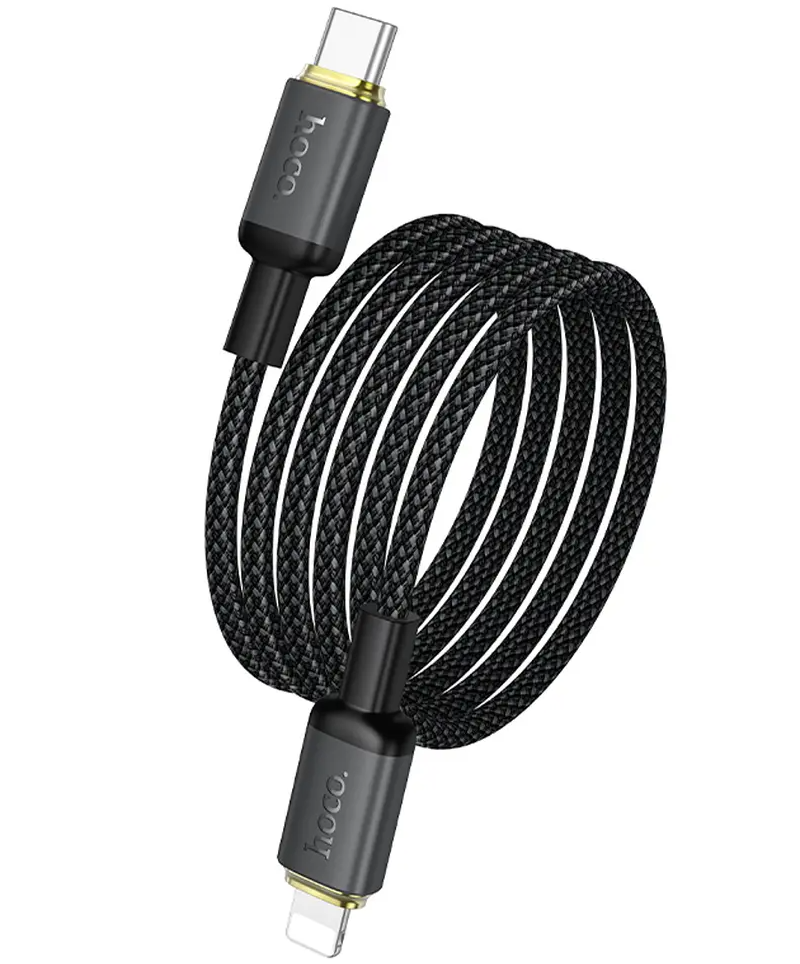 USB-C - Lightning Datakabel en Oplaadkabel HOCO X128 Benefit, 30W, 1m, Zwart