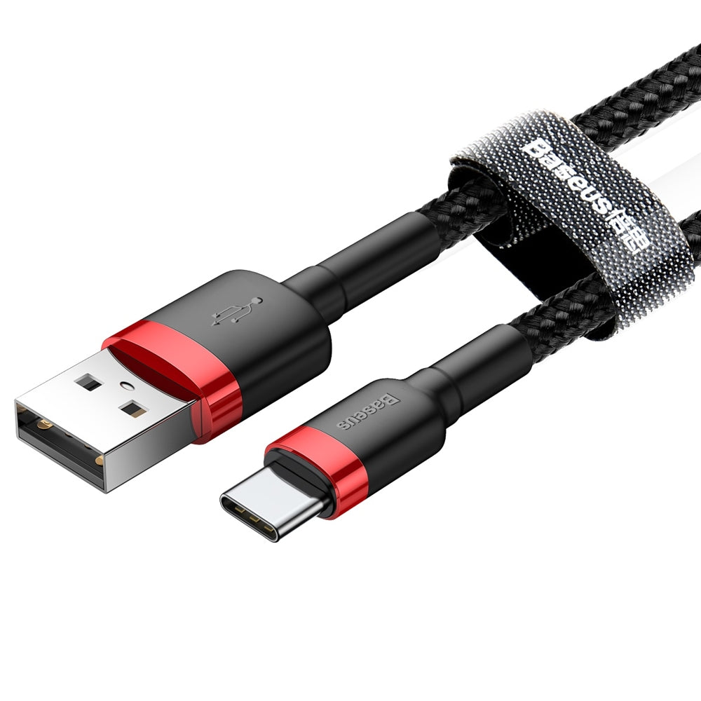 Data- en Oplaadkabel USB-A - USB-C Baseus Cafule, 60W, 1m, Rood CATKLF-B91