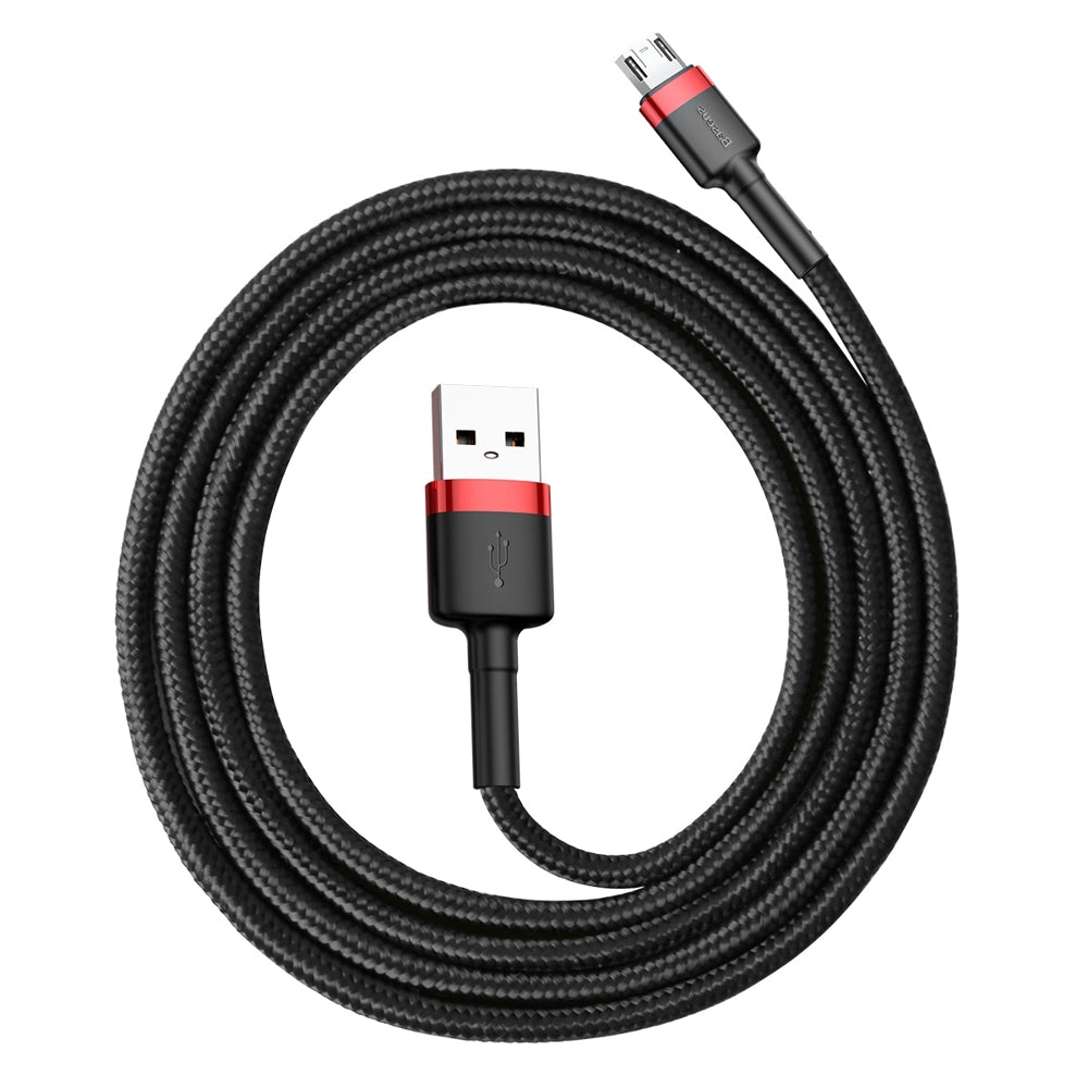 USB-A naar microUSB Data- en Oplaadkabel Baseus Cafule, 18W, 1m, Rood CAMKLF-B91