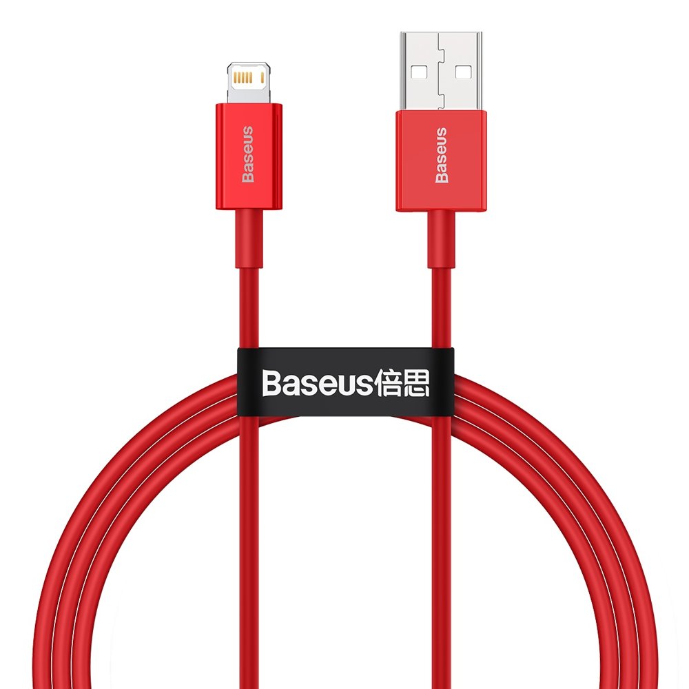 Gegevens- en oplaadkabel USB-A - Lightning Baseus Superior Series, 20W, 1m, Rood CALYS-A09