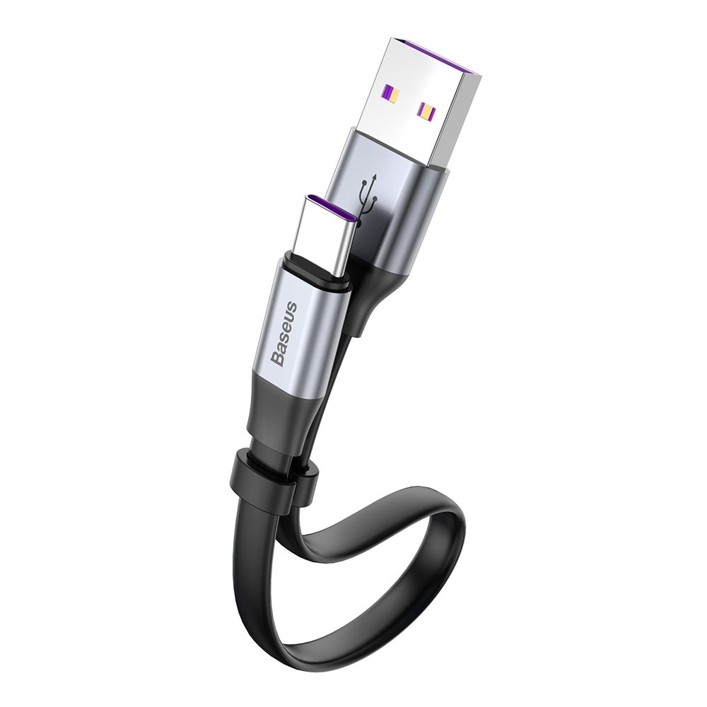 USB-A - USB-C Baseus Simple Data- en Oplaadkabel, 40W, 0.23m, Grijs CATMBJ-BG1