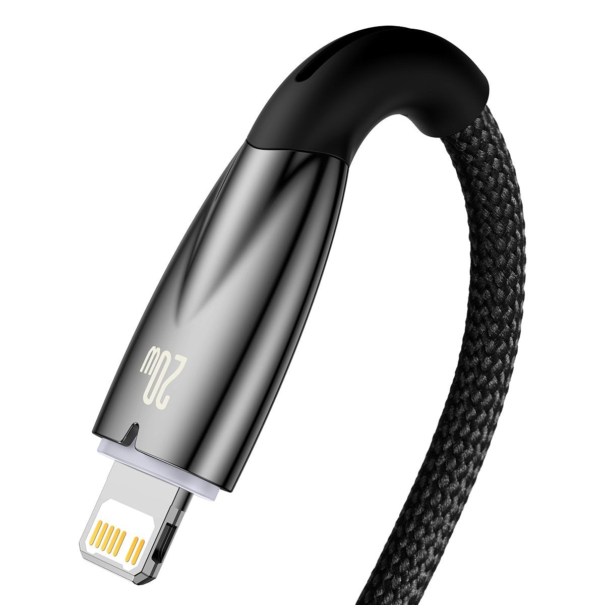 Baseus Glimmer Series USB-C - Lightning Data- en Laadkabel, 20W, 2m, Zwart CADH000101