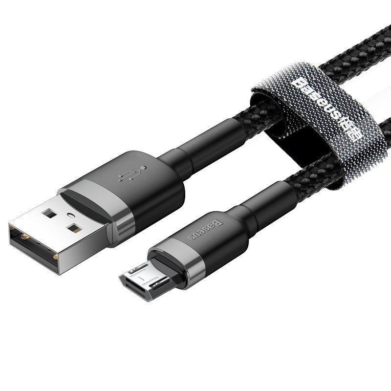 USB-A - microUSB Baseus Cafule Data en Oplaadkabel, 18W, 0.5m, Grijs CAMKLF-AG1