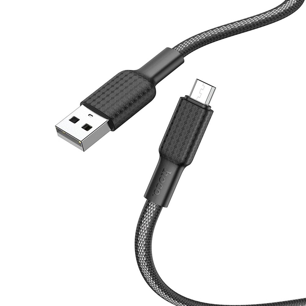 HOCO X69 USB-A - microUSB data- en oplaadkabel, 18W, 1m, Zwart