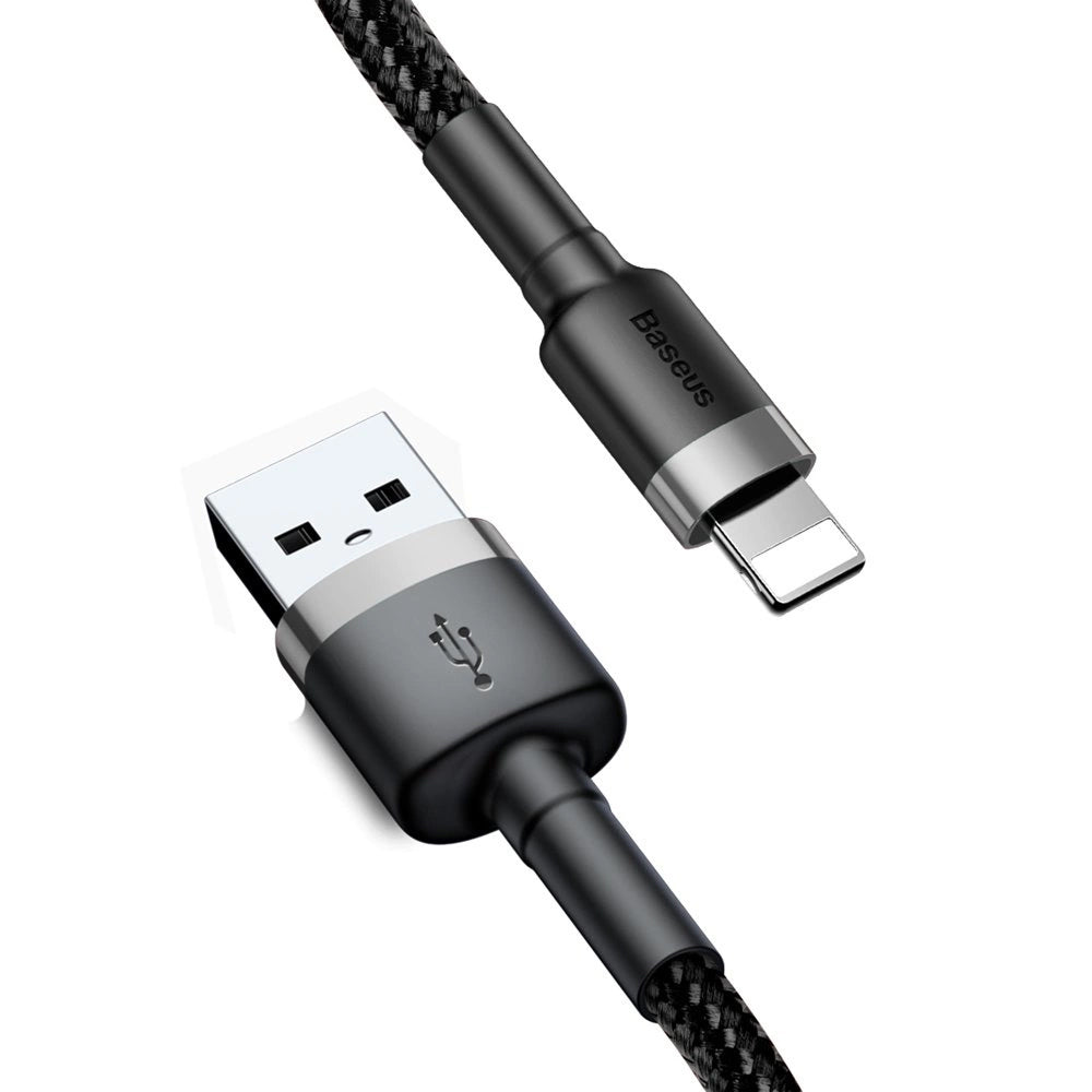 USB-A - Lightning Baseus Cafule Data- en Oplaadkabel, 18W, 0.5m, Grijs CALKLF-AG1