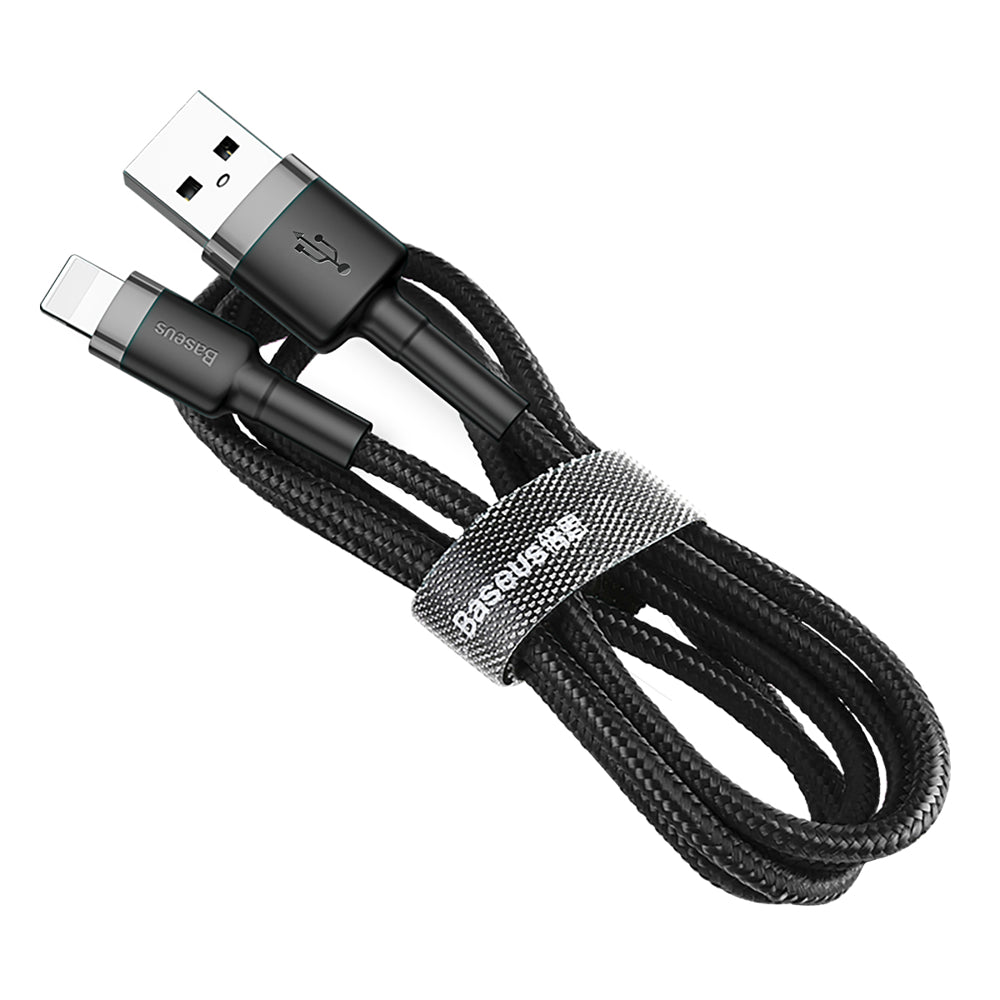 USB-A - Lightning Data en Oplaadkabel Baseus Cafule, 18W, 2m, Grijs CALKLF-CG1
