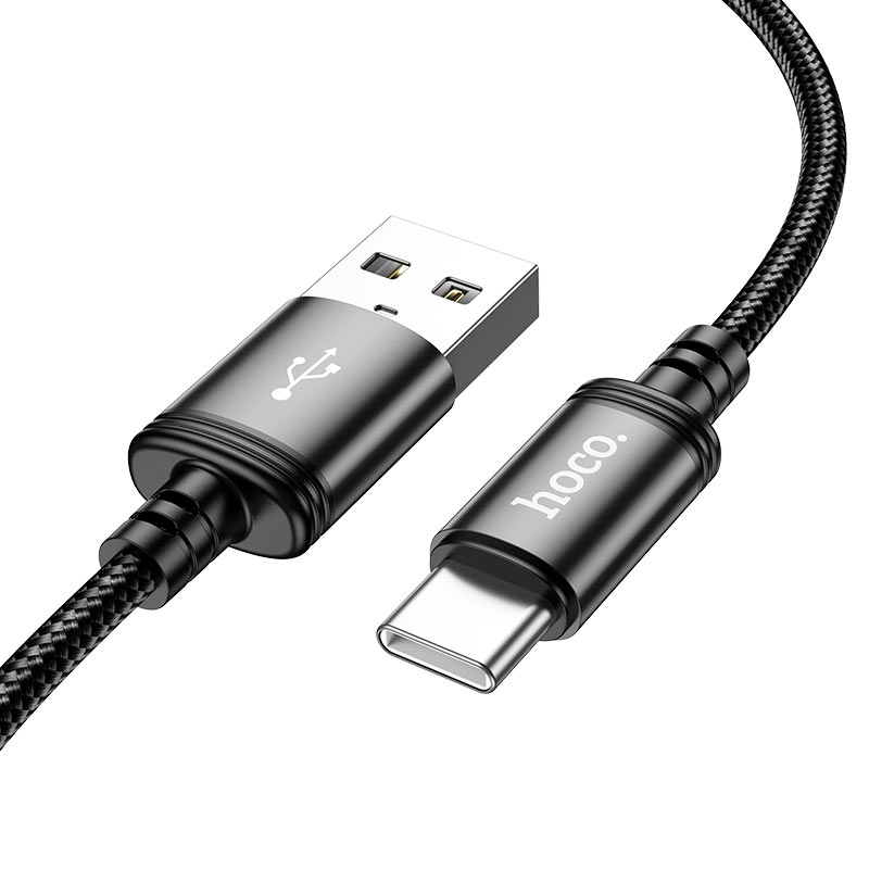 USB-A - USB-C Data- en Oplaadkabel HOCO X91, 18W, 3m, Zwart