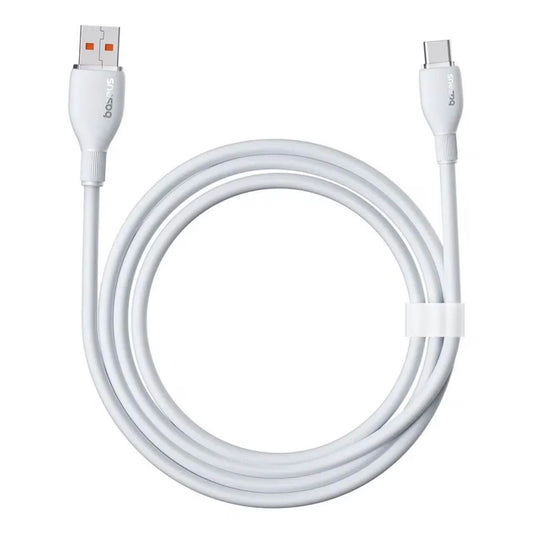 Data- en Oplaadkabel USB-A naar USB-C Baseus Pudding, 100W, 1.2m, Wit