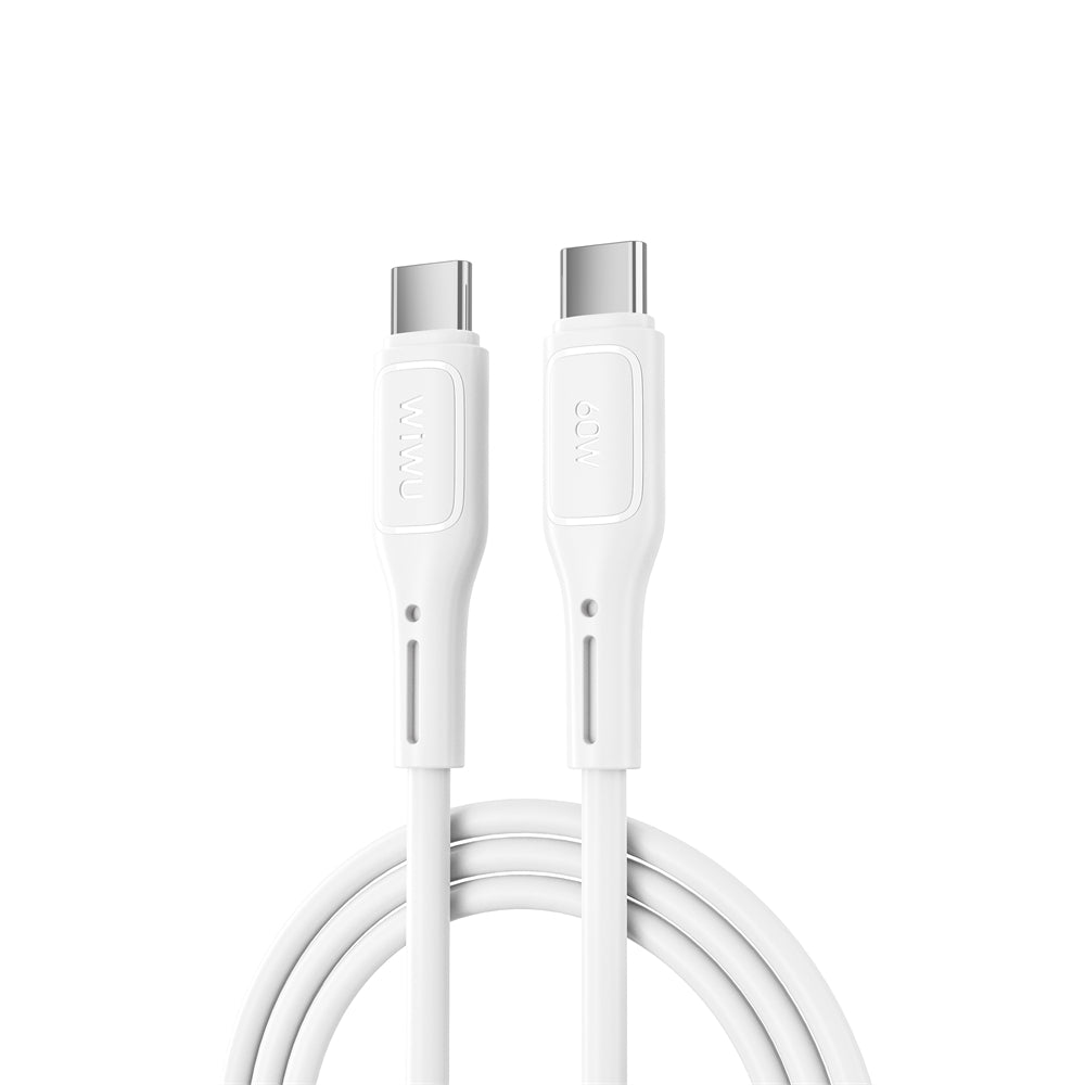 USB-C - USB-C data- en oplaadkabel WiWu Wi-C043E Starlink, 60W, 1m, Wit