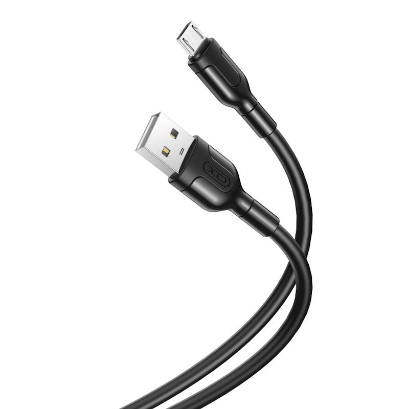 USB-A - microUSB data- en oplaadkabel XO Design NB212, 18W, 1m, Zwart