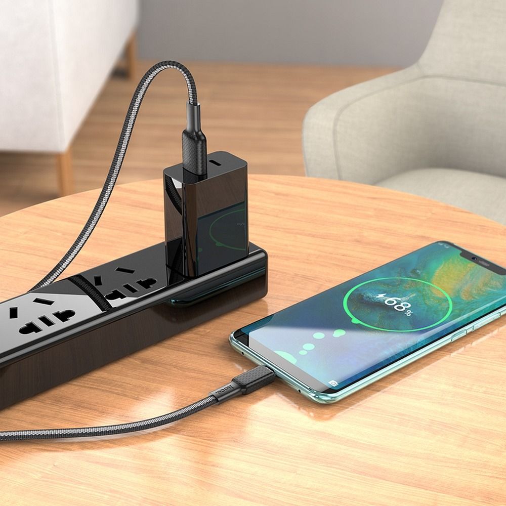 Data- en Oplaadkabel USB-A - USB-C HOCO X69, 18W, 1m, Zwart