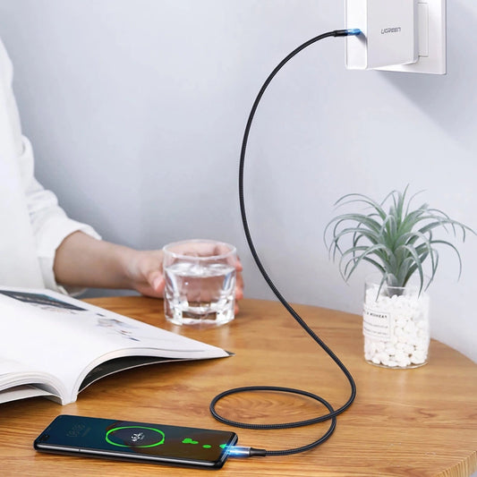 USB-C Data- en Oplaadkabel UGREEN US316, 100W, 1.5m, Gri