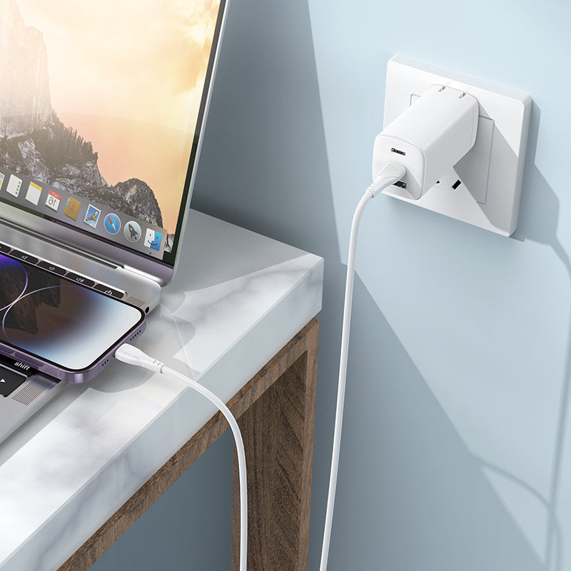 USB-C - Lightning Borofone BX121 Energy Data en Oplaadkabel, 27W, 1m, Wit