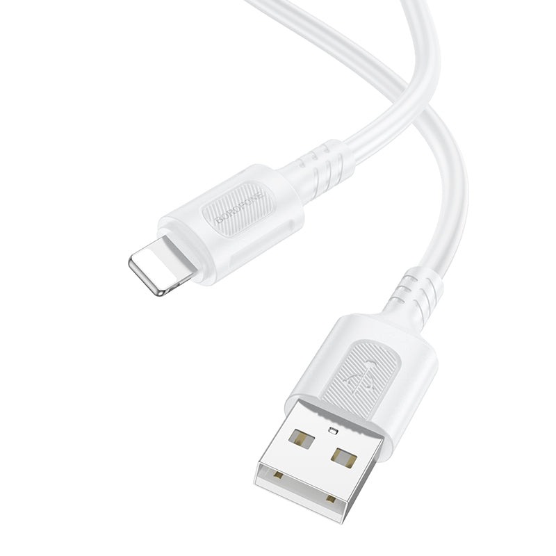 USB-A - Lightning Data- en Oplaadkabel Borofone BX111 Feliz, 18W, 1m, Wit