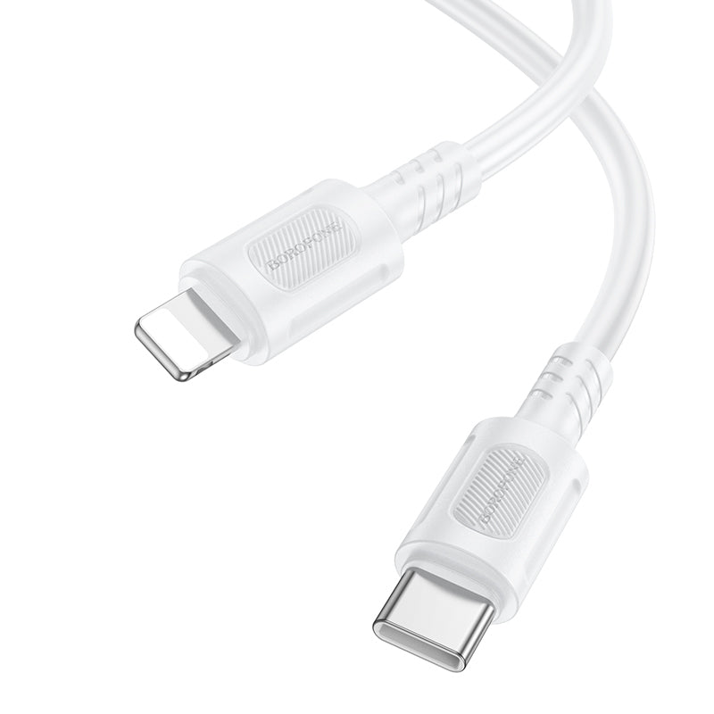 Data- en Oplaadkabel USB-C - Lightning Borofone BX111 Feliz, 27W, 1m, Wit