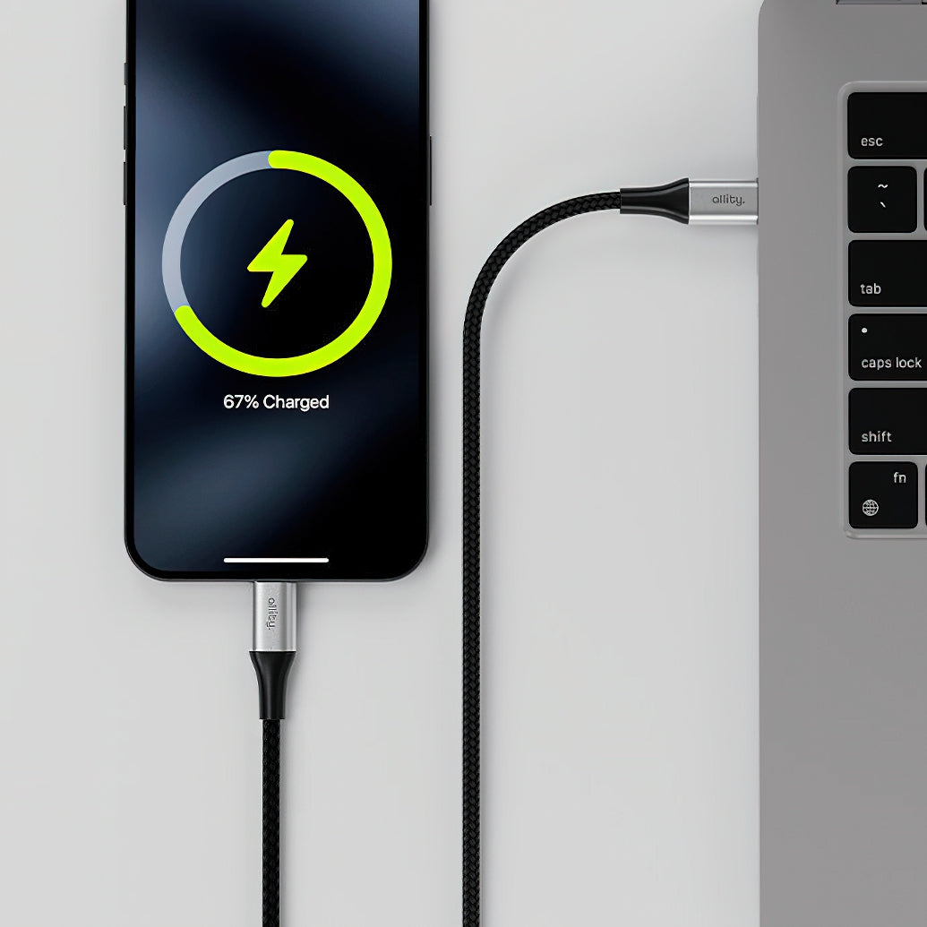USB-C Data- en Oplaadkabel - USB-C Allity. AUC-01, 100W, 2m, Zwart
