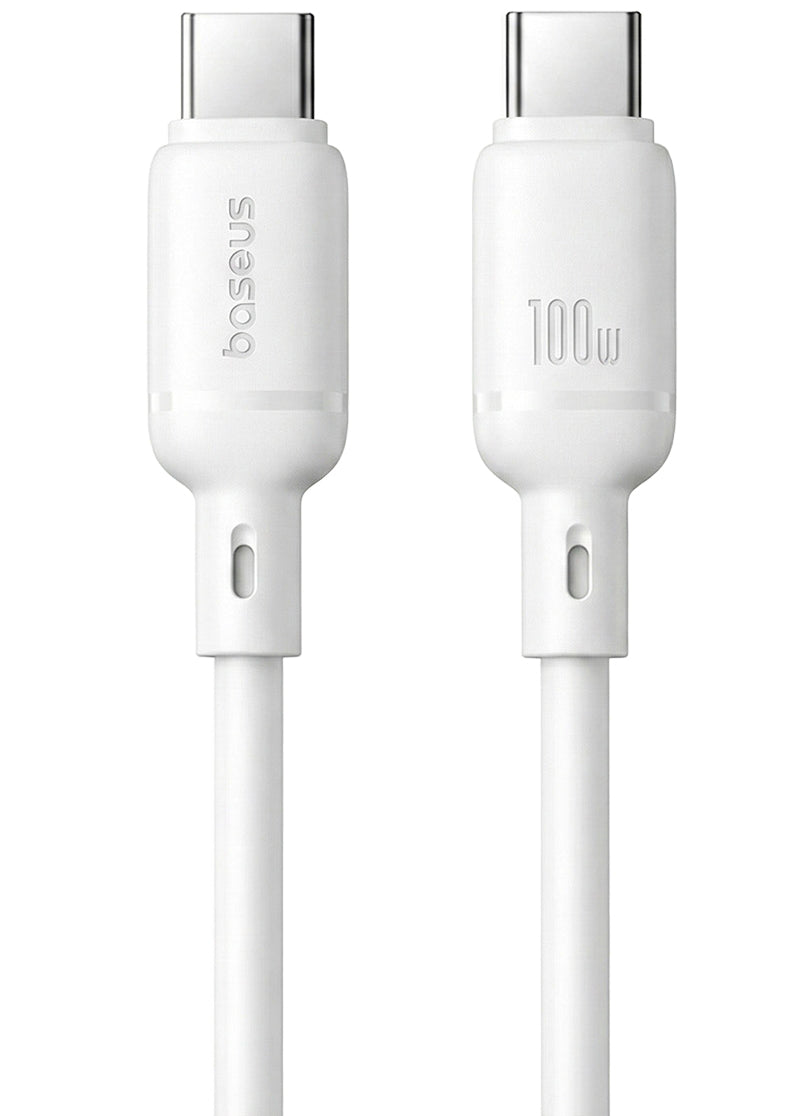 USB-C Data- en Oplaadkabel - USB-C Baseus Silky, 100W, 1m, Wit P10377704213-00