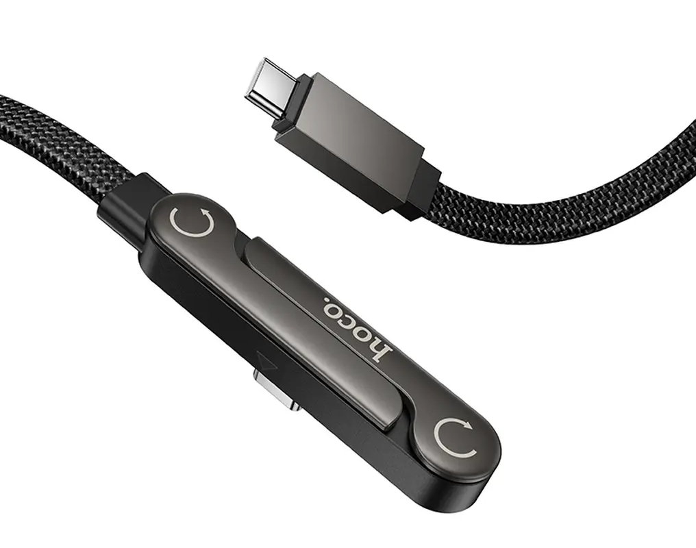 USB-C Data- en Oplaadkabel - USB-C HOCO U150 Exquisite, 60W, 1,2m, Zwart