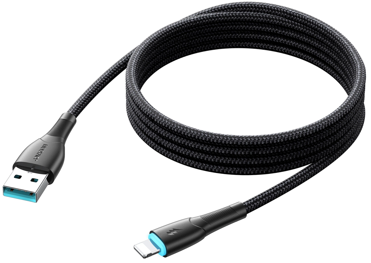Joyroom S-A32 USB-A-naar-Lightning-kabel voor gegevensoverdracht en opladen, 18 W, 1 m, zwart