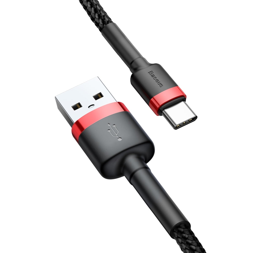 Data- en Oplaadkabel USB-A - USB-C Baseus Cafule, 60W, 1m, Rood CATKLF-B91