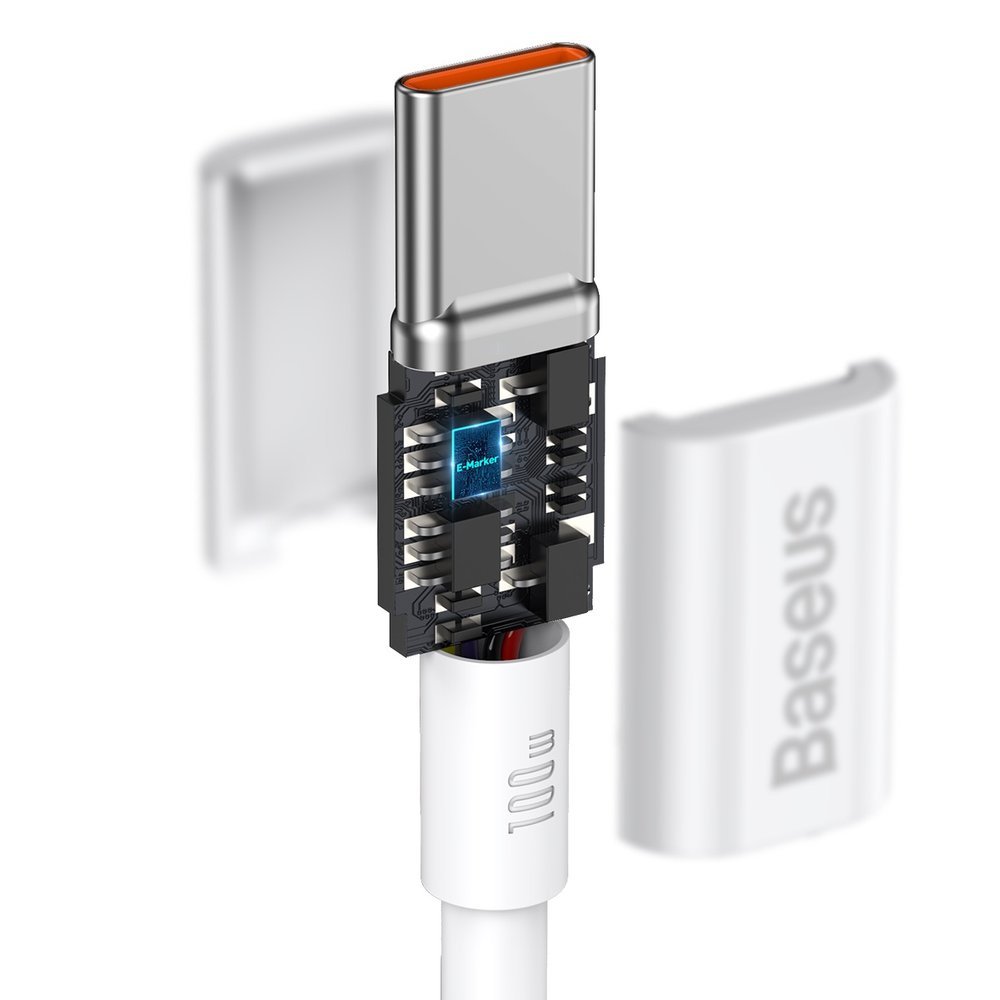 USB-C Data- en Oplaadkabel - USB-C Baseus Superior Series, 100W, 2m, Wit CATYS-C02