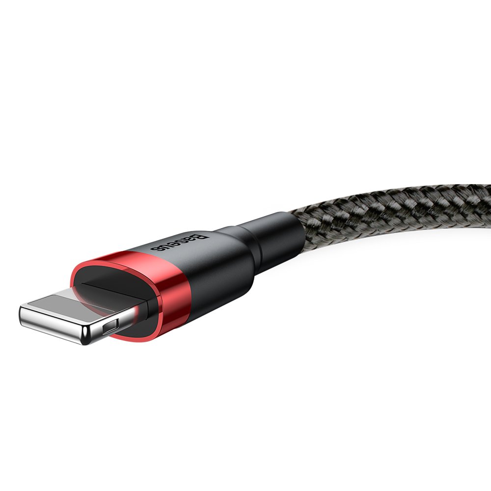 USB-A - Lightning Baseus Cafule Data- en Oplaadkabel, 18W, 0.5m, Rood CALKLF-A19