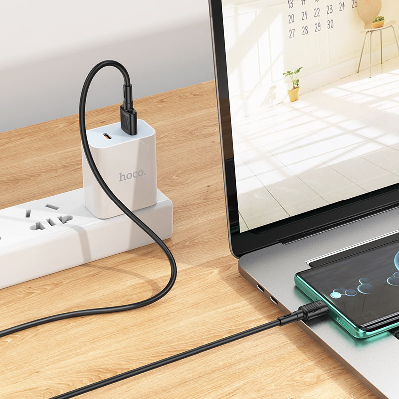 USB-A to USB-C Data and Charging Cable HOCO X83 Victory, 20W, 1m, Black