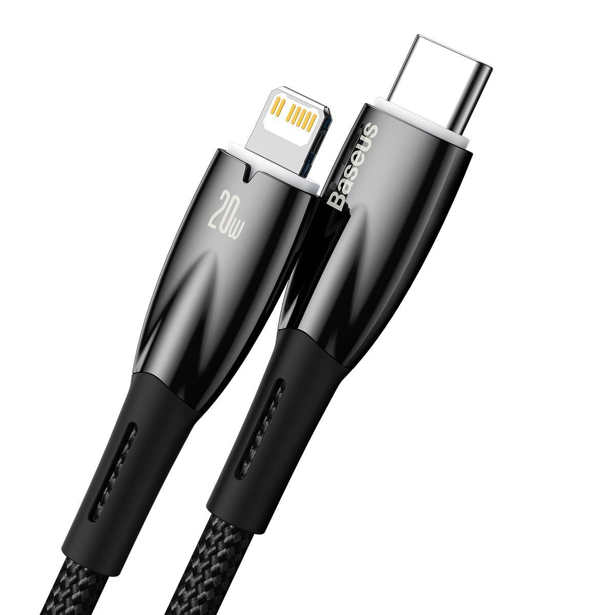 Baseus Glimmer Series USB-C - Lightning Data- en Laadkabel, 20W, 2m, Zwart CADH000101