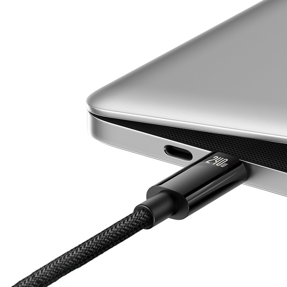 USB-C Data- en oplaadkabel - USB-C Baseus Tungsten Gold, 240W, 2m, Zwart CAWJ04010101