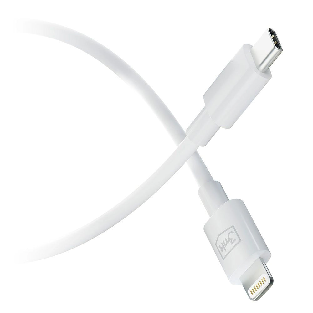 USB-C - Lightning 3MK Hyper Data- en Oplaadkabel, 20W, 1,2m, Wit