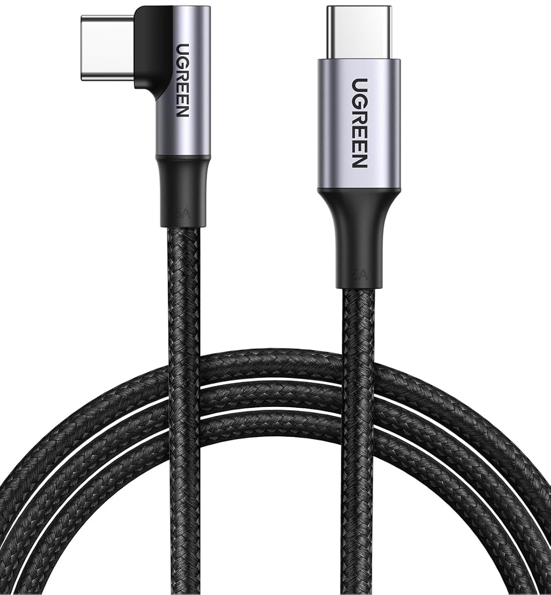 USB-C Data- en Oplaadkabel - USB-C UGREEN US334 Hoekig, 100W, 1m, Zwart