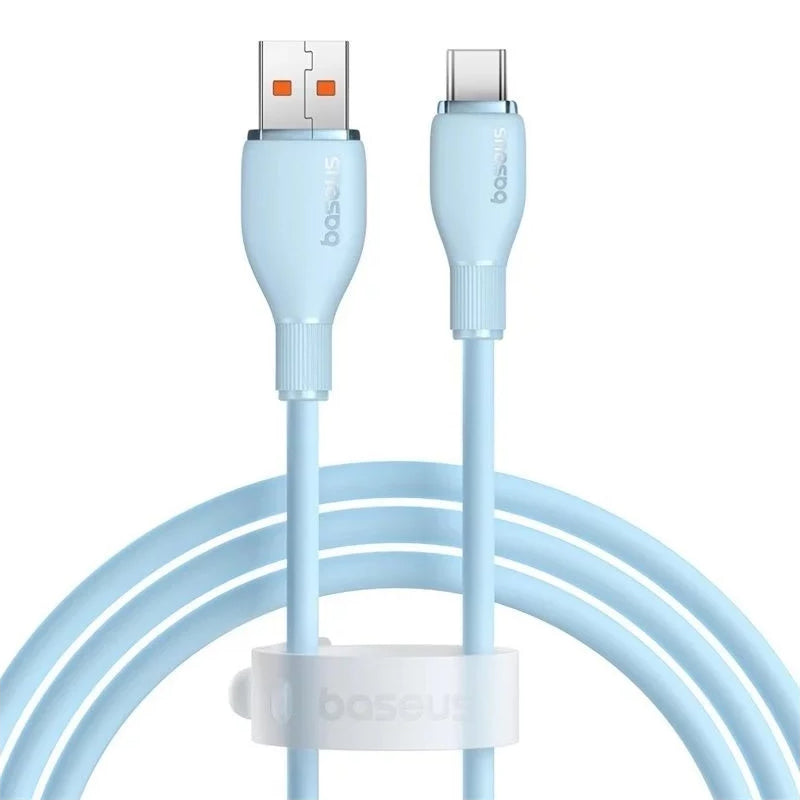 Data- en Oplaadkabel USB-A - USB-C Baseus Pudding, 100W, 1.2m, Blauw P10355703311-00