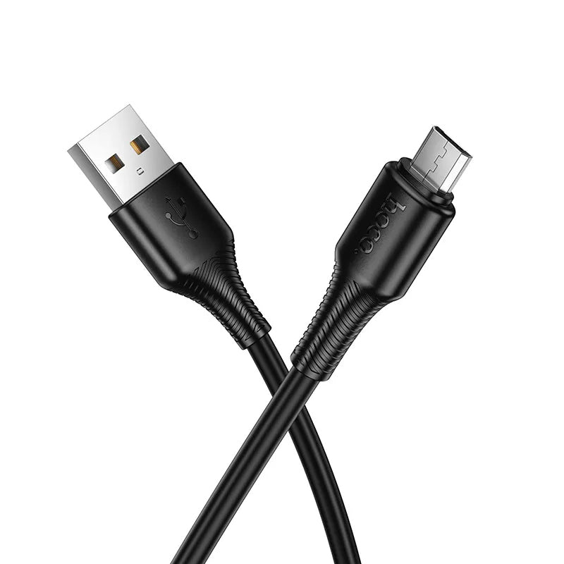 Data- en Oplaadkabel USB-A - microUSB HOCO X120, 18W, 1m, Zwart