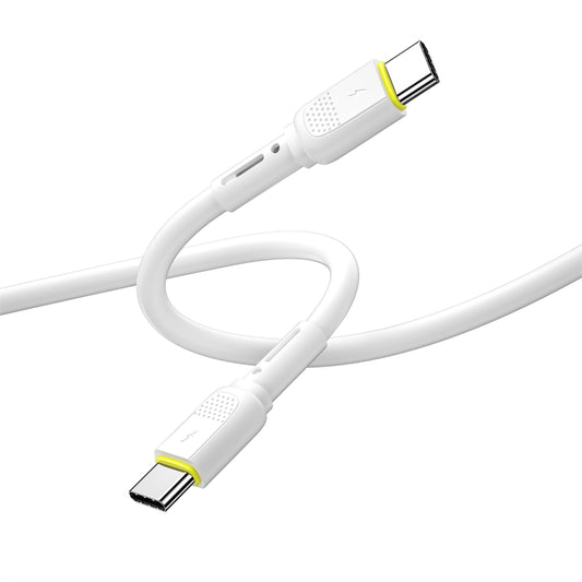 Data- en Oplaadkabel USB-C - USB-C WiWu Wi-C034, 60W, 1.2m, Wit