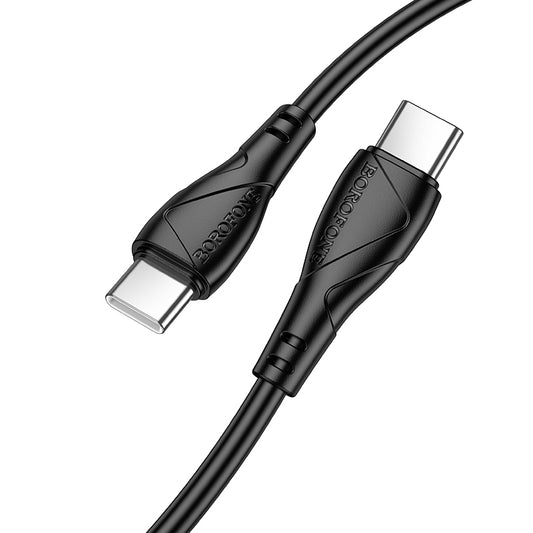 USB-C Data- en Oplaadkabel - USB-C Borofone BX121 Energy, 60W, 1m, Zwart