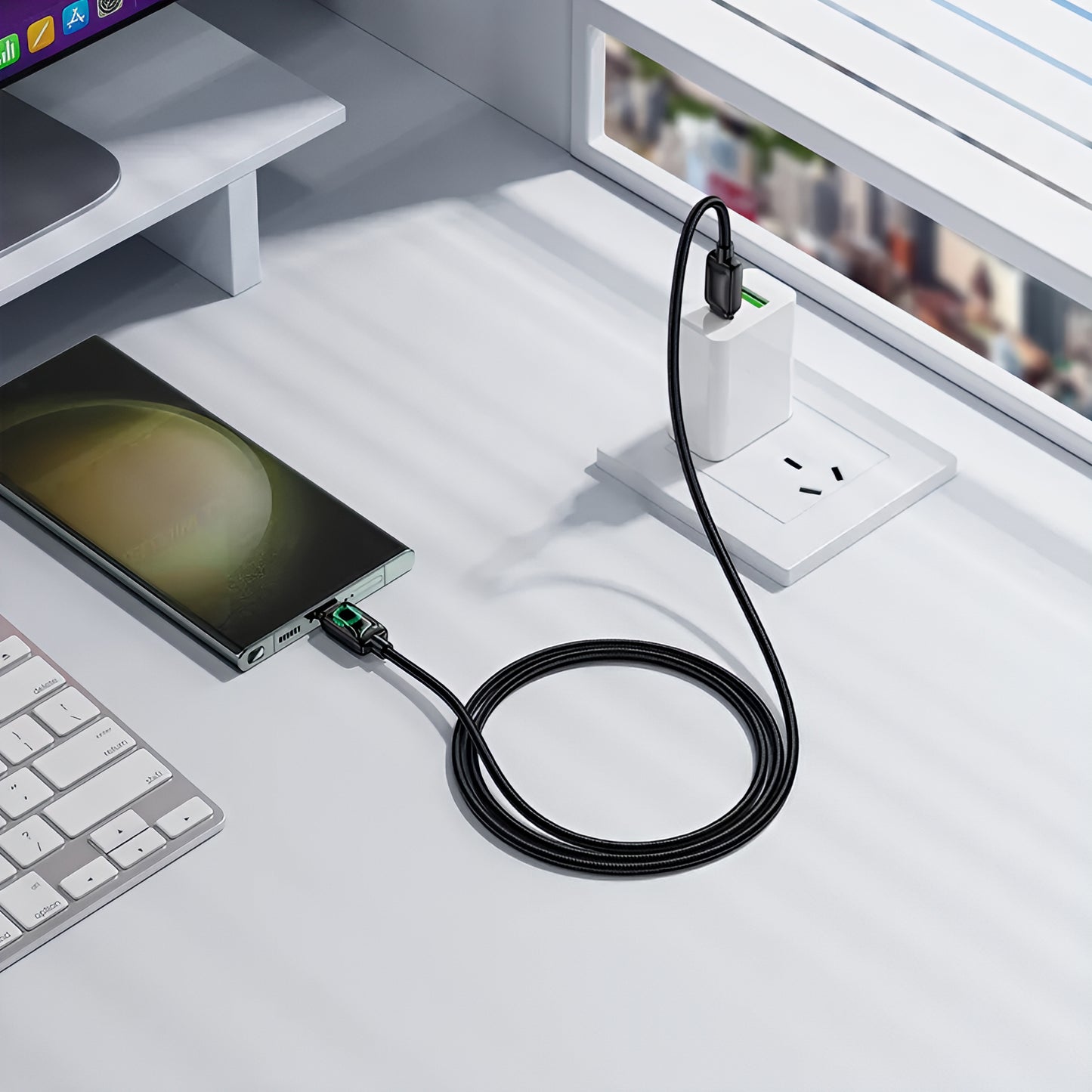 USB-C Data- en Oplaadkabel - USB-C HOCO U146, 60W, 1.2m, Zwart