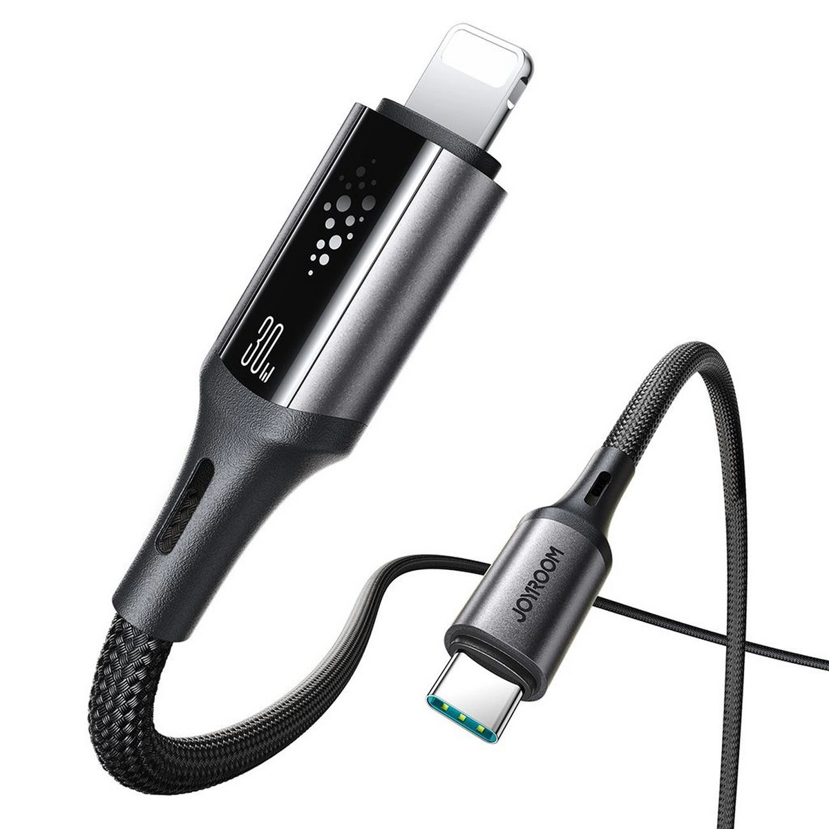 USB-C - Lightning Data- en Oplaadkabel Joyroom S-A60 StarTalk, 30W, 1.2m, Zwart