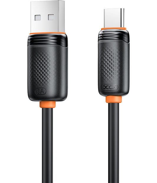USB-A naar USB-C Gegevens- en Oplaadkabel XO Design NB302, 18W, 1m, Zwart
