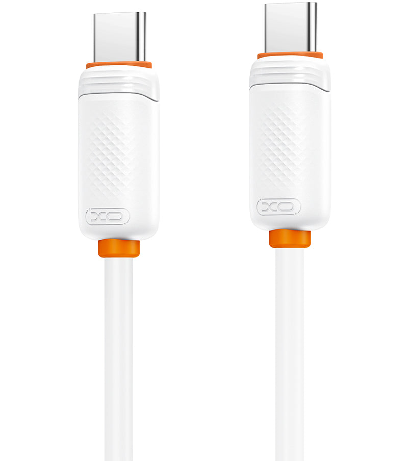 USB-C - USB-C XO Design NB-Q302B Gegevens- en Oplaadkabel, 60W, 1m, Wit
