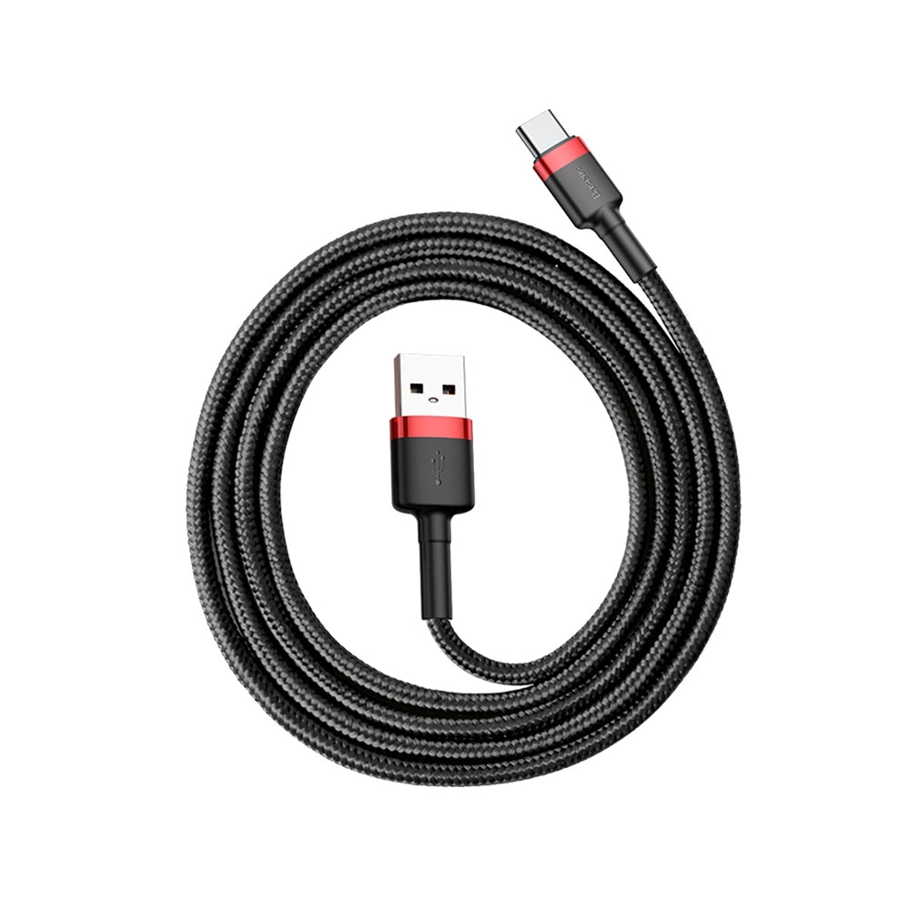 Data- en Oplaadkabel USB-A - USB-C Baseus Cafule, 60W, 1m, Rood CATKLF-B91