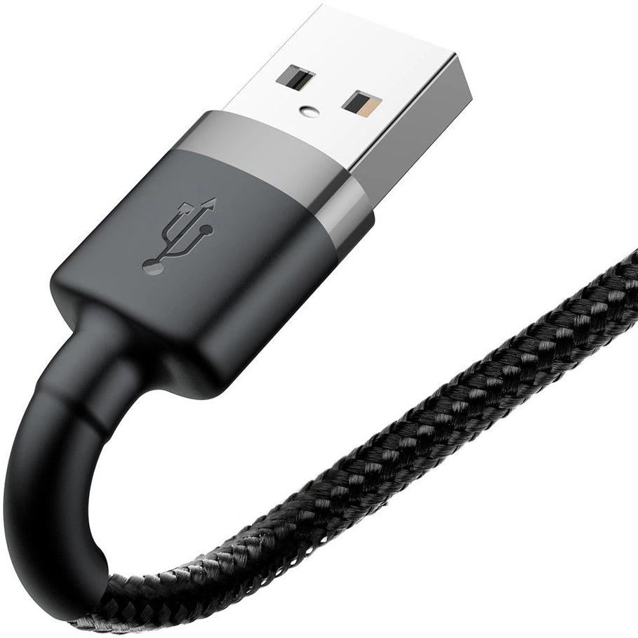 USB-A - Lightning Baseus Cafule Data- en Oplaadkabel, 18W, 0.5m, Grijs CALKLF-AG1