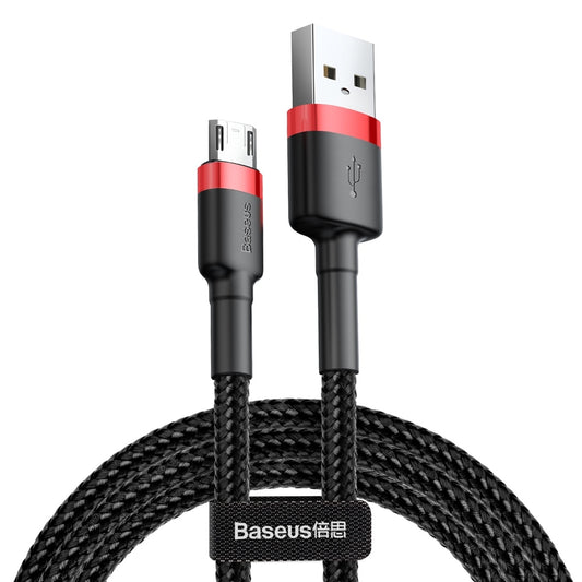 USB-A naar microUSB Data- en Oplaadkabel Baseus Cafule, 18W, 2m, Rood