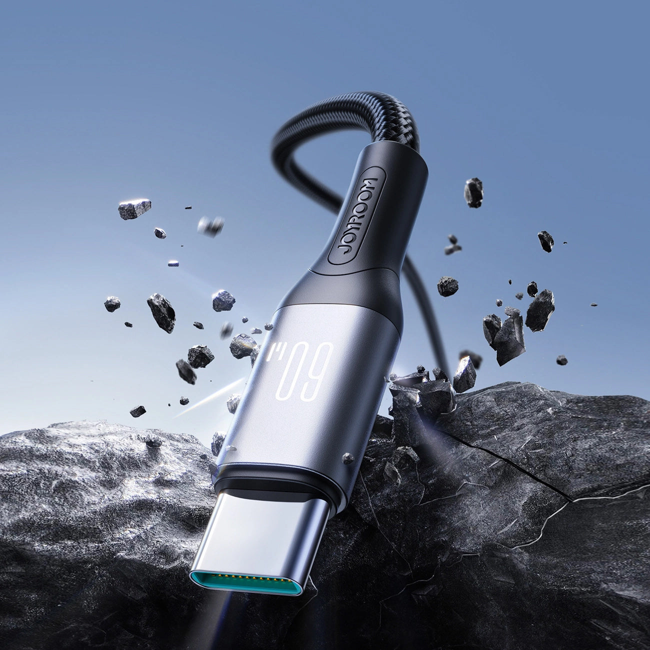 USB-C Data- en Oplaadkabel - USB-C Joyroom S-A28 Flash, 60W, 1m, Zwart