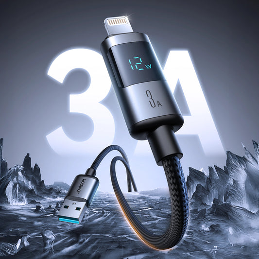Data- en Oplaadkabel USB-A - Lightning Joyroom S-A16 Pro Prism Display, 12W, 1.2m, Zwart
