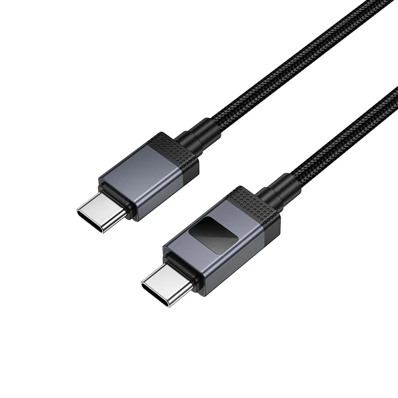 USB-C Data- en Oplaadkabel - USB-C HOCO X118 Display, 60W, 1m, Zwart