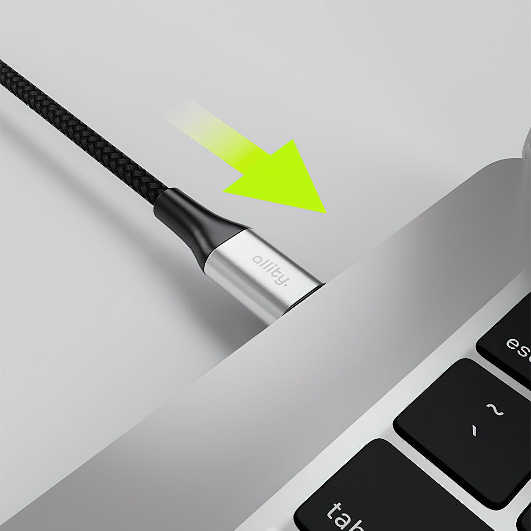 USB-C Data- en Oplaadkabel - USB-C Allity. AUC-01, 100W, 1m, Zwart